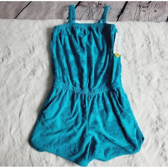 Cat & Jack Girls' Loop Terry Romper (medium) 3KIDV-AV - Picture 2 of 4